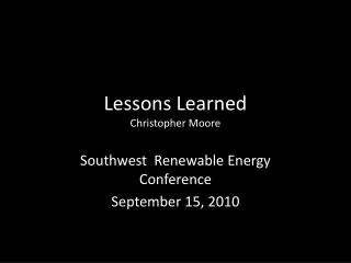Lessons Learned Christopher Moore