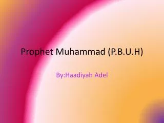 Prophet Muhammad (P.B.U.H)