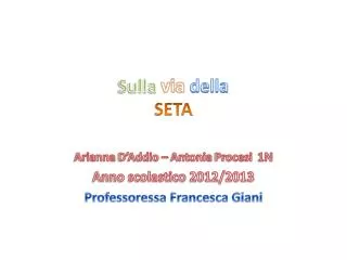 sulla via della seta