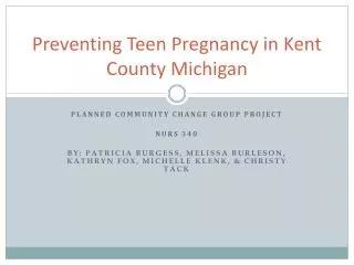 Preventing Teen Pregnancy in Kent County Michigan