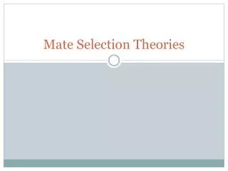 mate selection theories