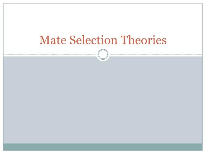 mate selection theories