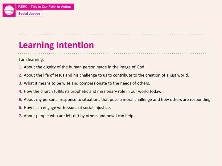 Learning Intention I am learning: