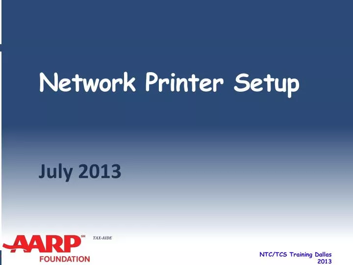 network printer setup