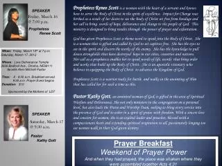 Prayer Breakfast Weekend of Prayer Power