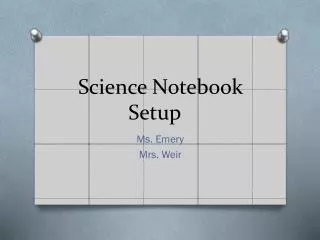 Science Notebook Setup