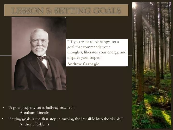 lesson 5 setting goals