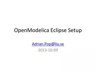 OpenModelica Eclipse Setup