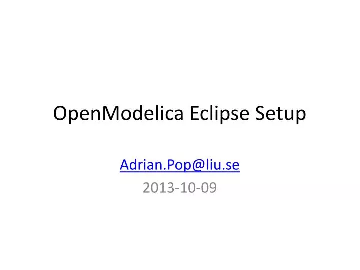 openmodelica eclipse setup