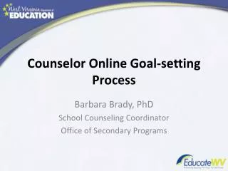 Counselor Online Goal-setting Process