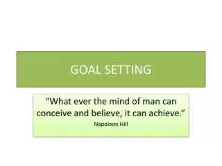 goal setting