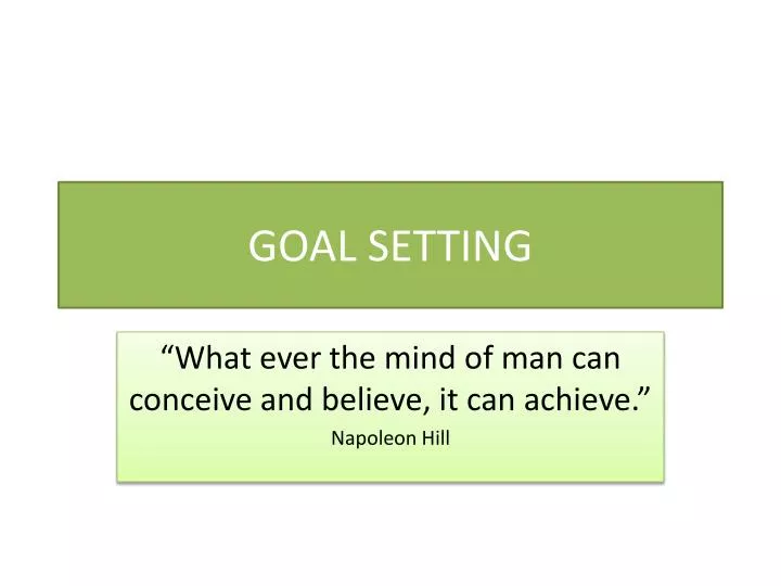 goal setting