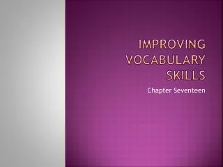 Improving Vocabulary Skills