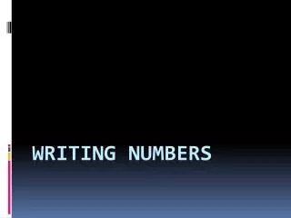 writing numbers