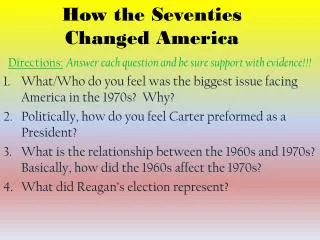How the Seventies Changed America