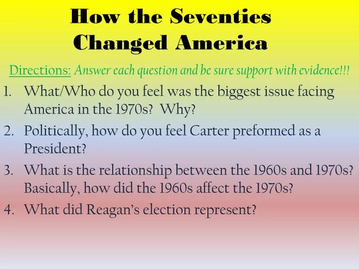 how the seventies changed america
