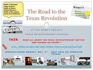the road to the t exas r evolution