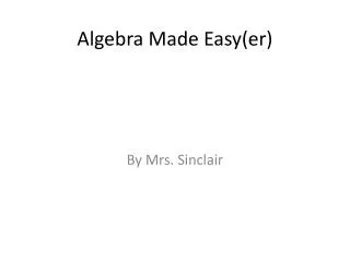 algebra made easy er