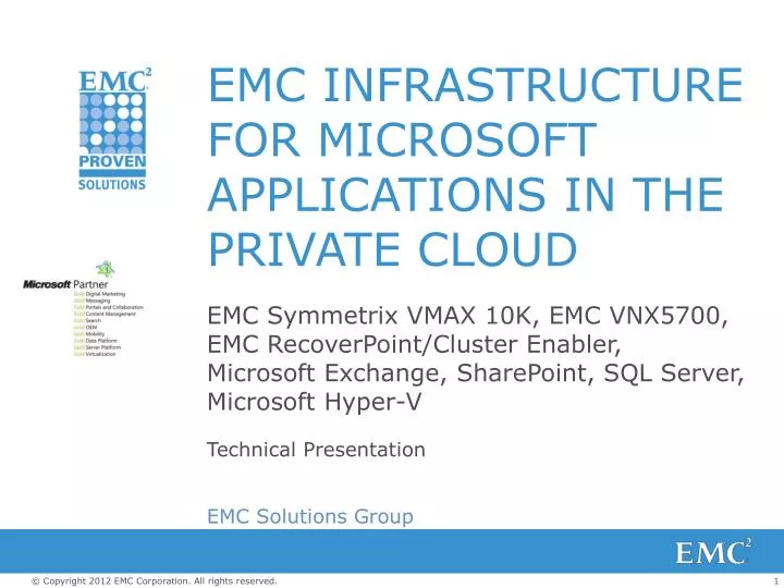 emc infrastructure for microsoft applications in the private cloud