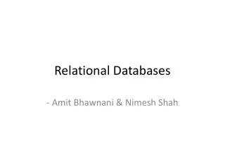Relational Databases