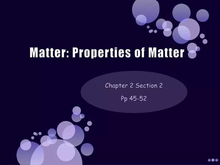 matter properties of matter