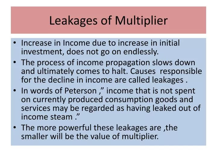 leakages of multiplier