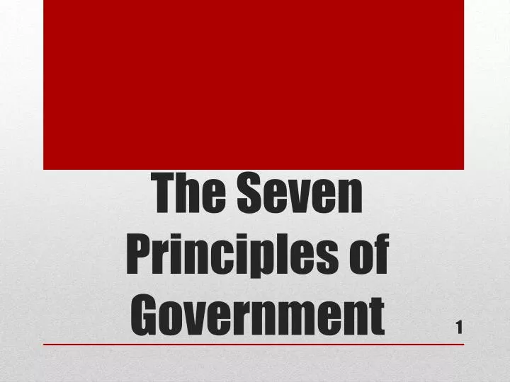 the seven p rinciples of government