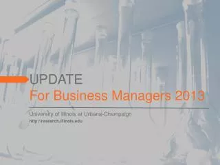 UPDATE For Business Managers 2013