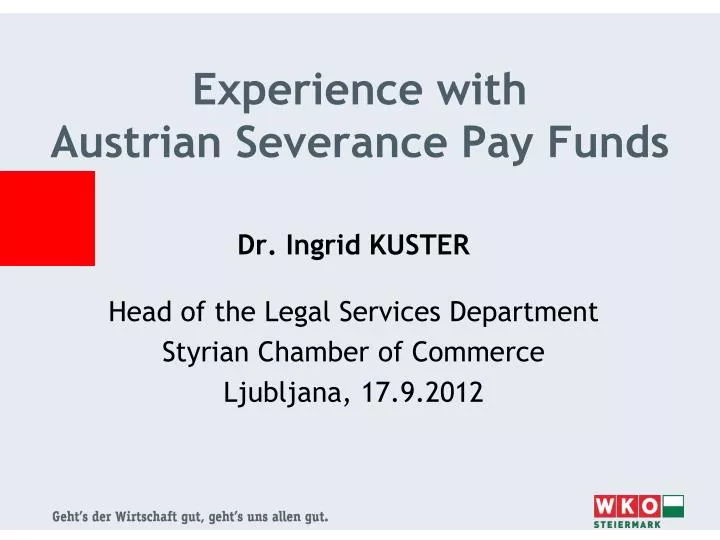 experience with austrian severance pay funds