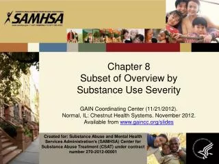 Chapter 8 Subset of Overview by Substance Use Severity