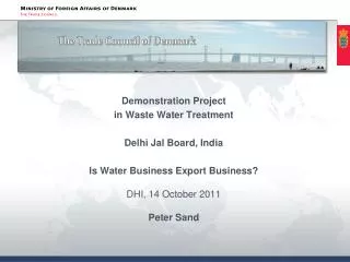 Demonstration Project in Waste Water Treatment Delhi Jal Board, India