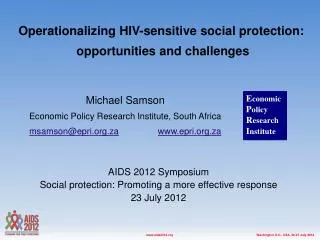 Michael Samson Economic Policy Research Institute, South Africa
