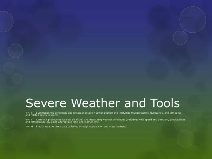 severe weather and tools