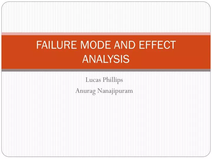 failure mode and effect analysis