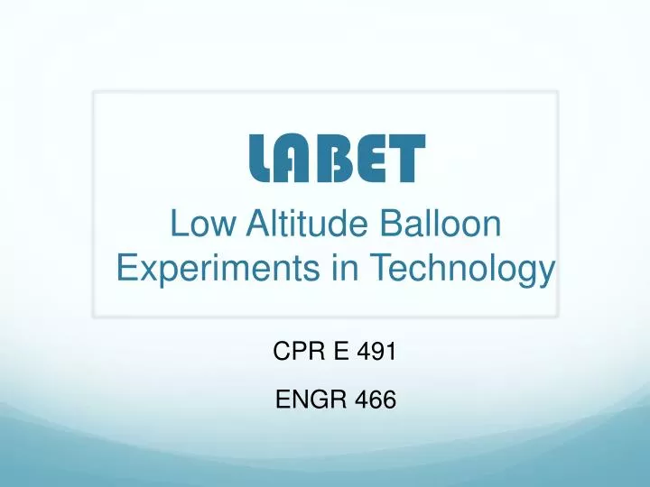 labet low altitude balloon experiments in technology