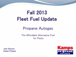 Fall 2013 Fleet Fuel Update