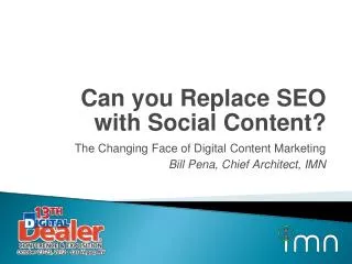 Can you Replace SEO with Social Content ?