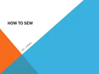 How To Sew