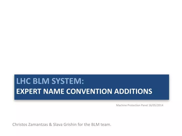 lhc blm system expert name convention additions