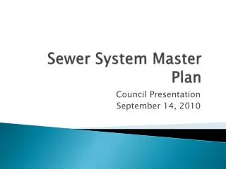 Sewer System Master Plan