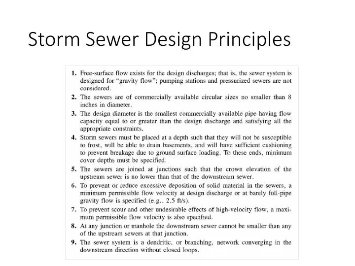 storm sewer design principles