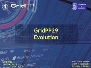 Prof. David Britton GridPP Project leader University of Glasgow