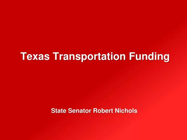 texas transportation funding