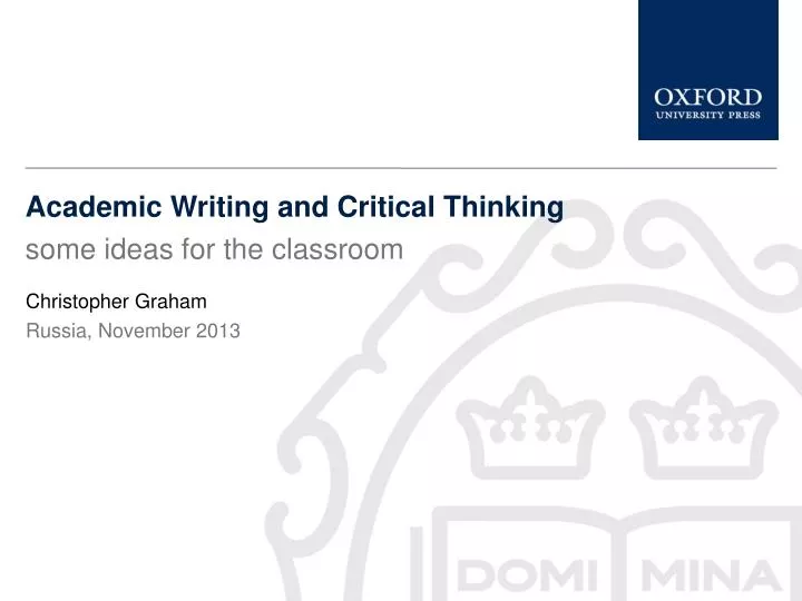 academic writing and critical thinking