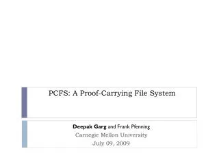 PCFS: A Proof-Carrying File System