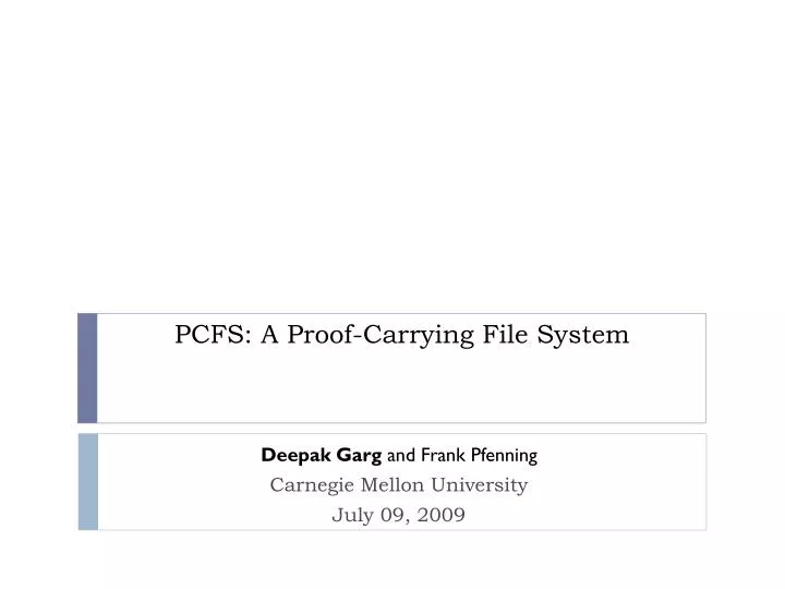 pcfs a proof carrying file system