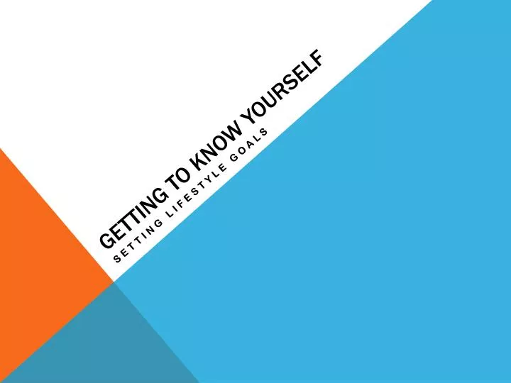 getting to know yourself