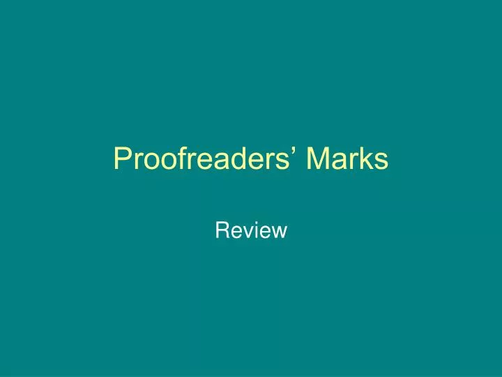 proofreaders marks