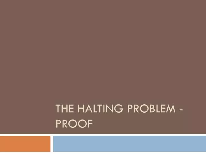 the halting problem proof