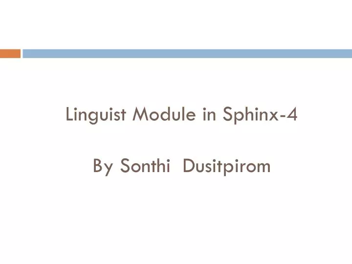linguist module in sphinx 4 by sonthi dusitpirom